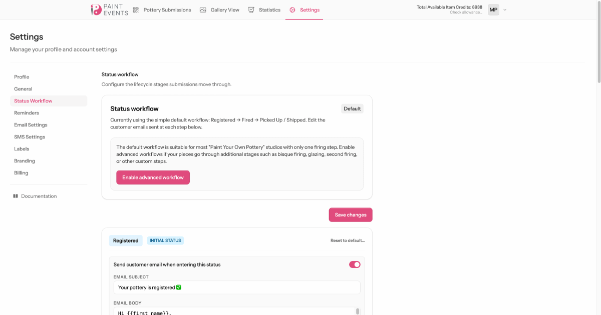 ClayTrack custom status workflows